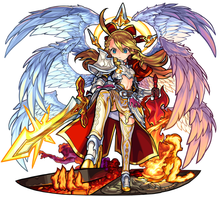 Divine Flame Purging Hell Uriel &mdash; official Monster Strike illustration